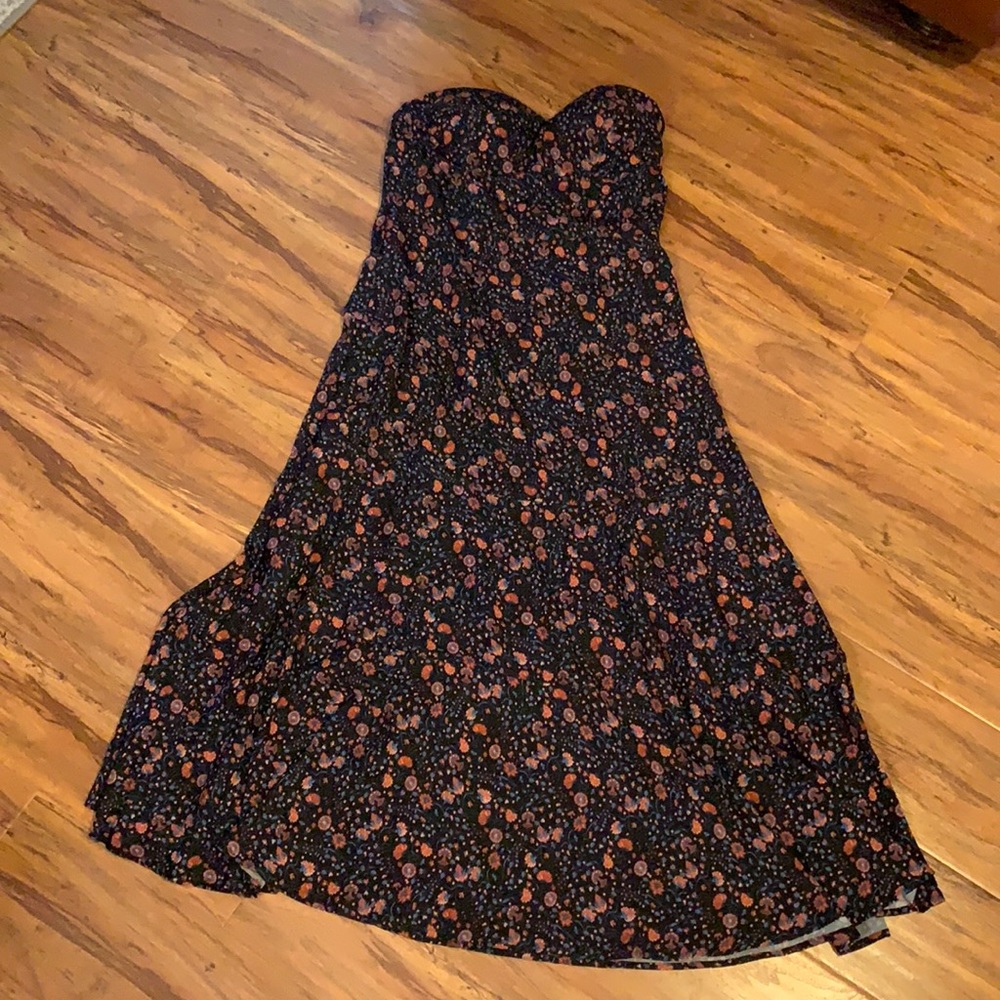 Strapless floral dress